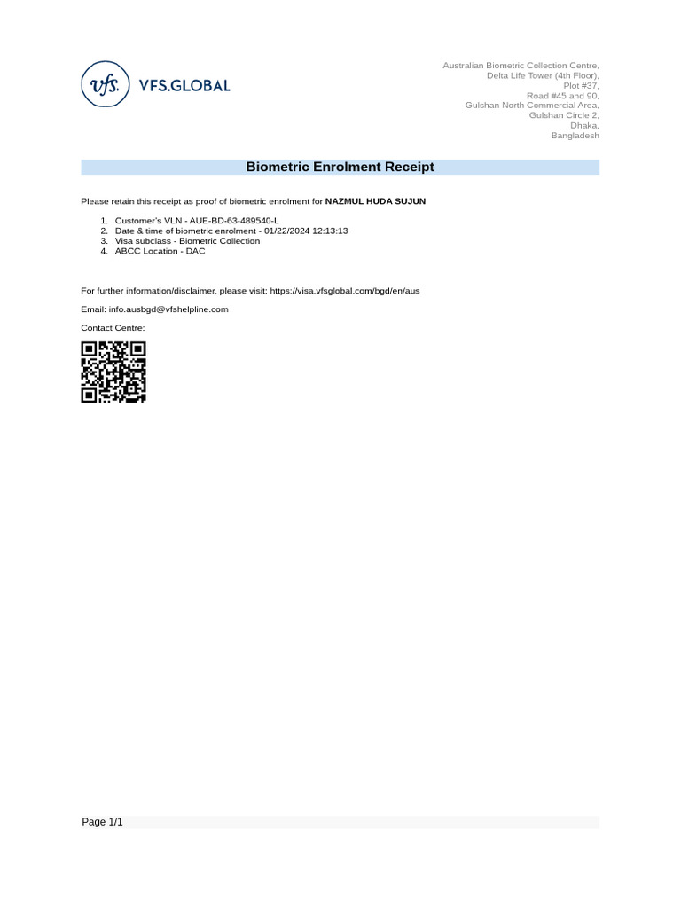 Australian Biometric Collection Details | PDF