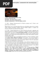 FLB - 3º Festival Internacional de Violão 2011 - Agenda Masterclasses, Cursos, Palestras