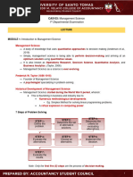 (ASC) Management Science Reviewer - Quiz #1