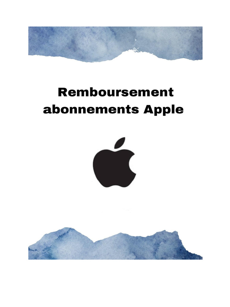 Remboursement Abonnement Apple PDF