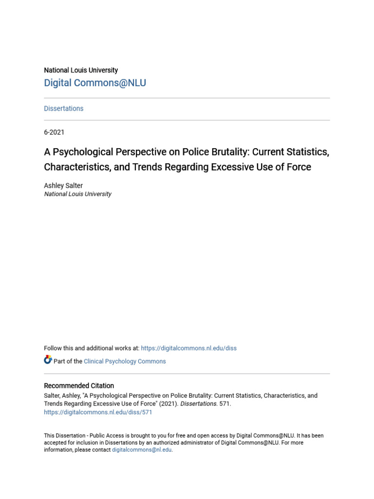 A Psychological Perspective On Police Brutality - Current Statisti ...