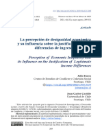 La Percepción de Desigualdad Económica y Su Influencia Sobre La Justificación de Las Diferencias de Ingreso Legítimas (Iturra Et Al. 2023)