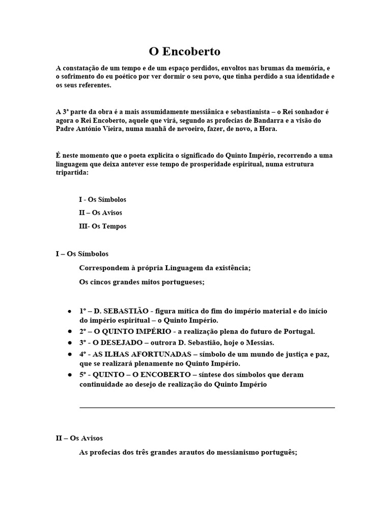 O Encoberto e o Quinto Império | PDF