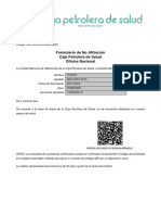 Formulario de No Afiliación Caja Petrolera de Salud Oficina Nacional