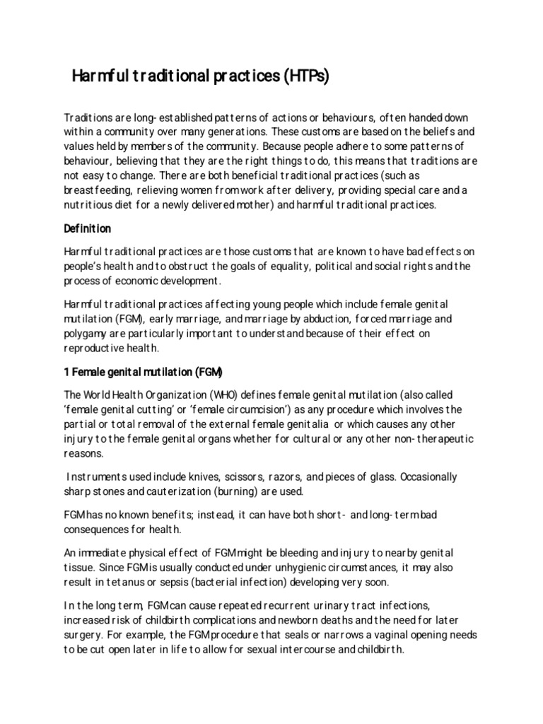 Harmful Traditional Practices Module 5 PDF