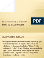 Bi̇lgi̇ Ve Bi̇lgi̇ Türleri̇