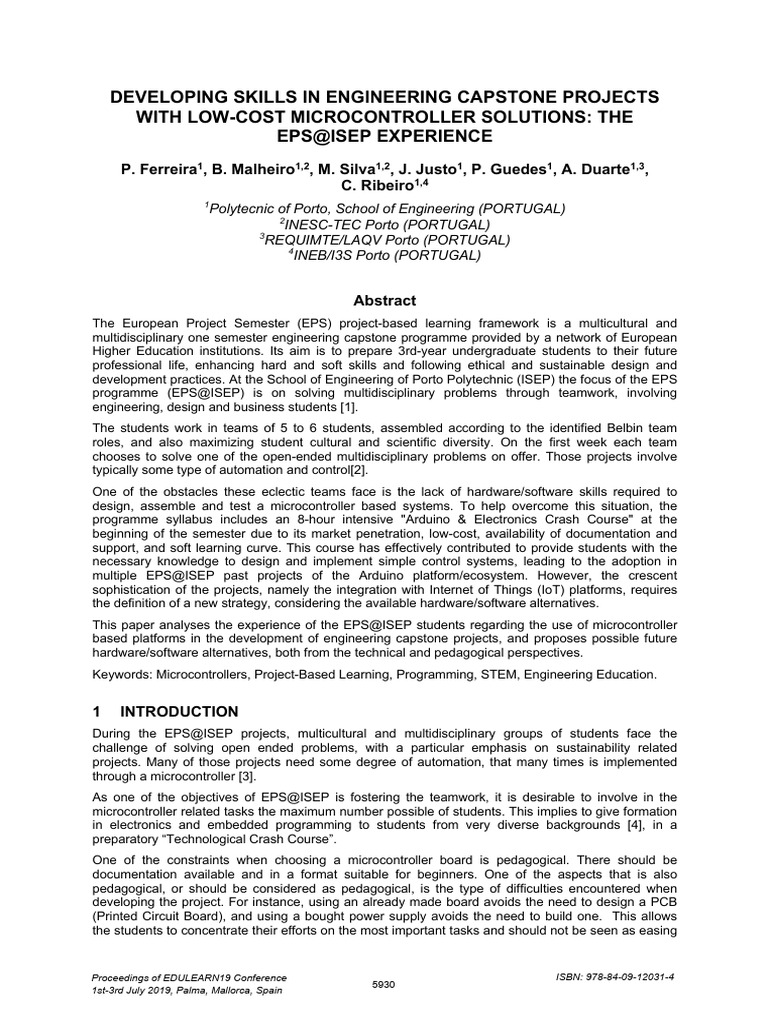 Developing Skills in Engineering Capstone Projects With Low-Cost ...