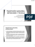 Transfusion Sanguinea - Definiciones y Tecnicas PDF
