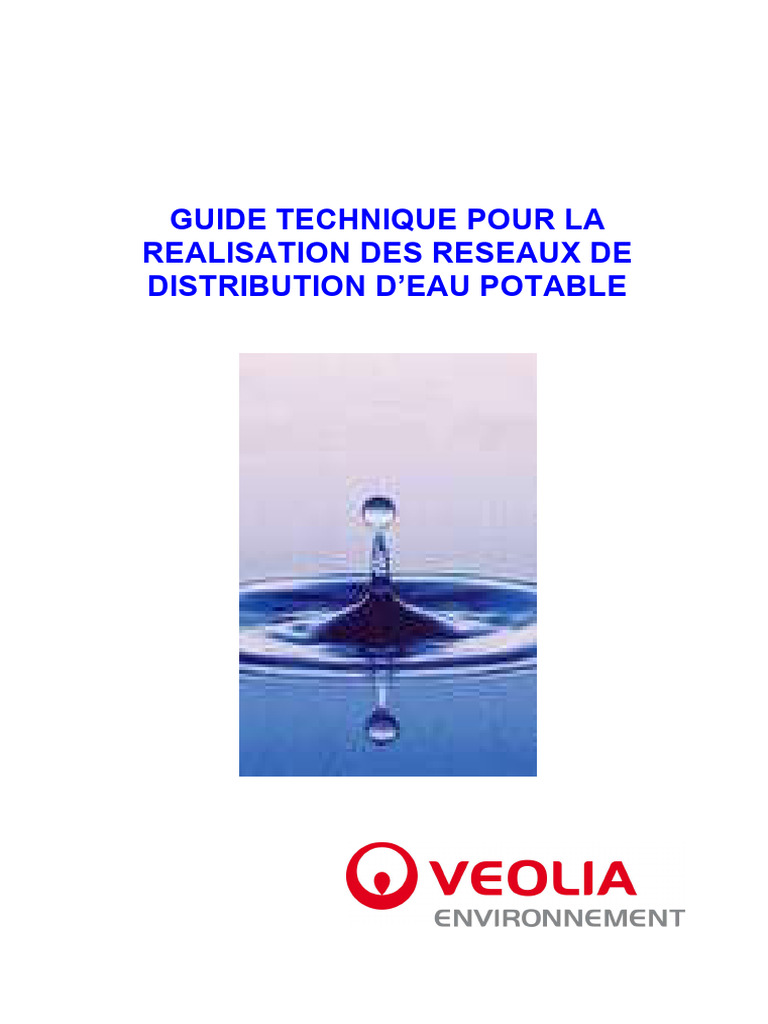 Guide technique réseaux d'eau potable | PDF | Tuyau | Boire de l'eau