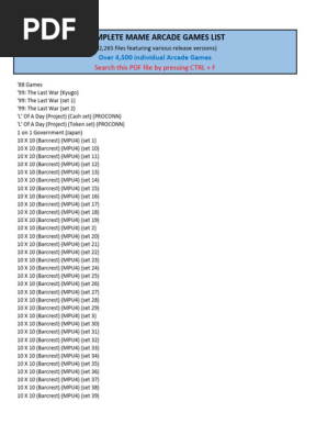 Complete MAME Arcade Games List | PDF