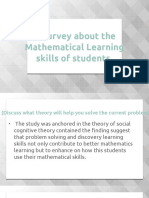 A Survey About The Mathematical Learning Skill of Students