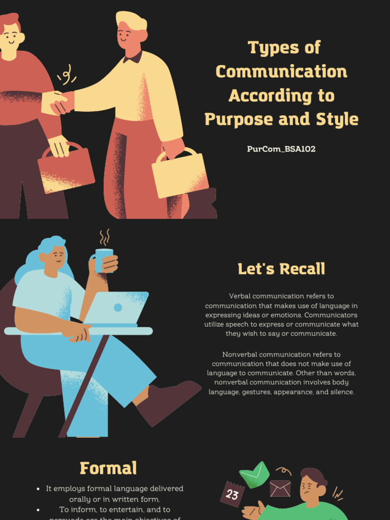Types of Communication According To Purpose and Style PDF