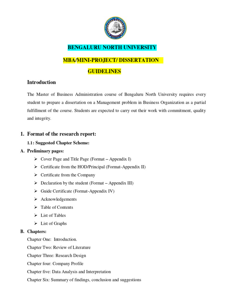BNU MBA Mini-Project Guidelines | PDF | Thesis | Sampling (Statistics)