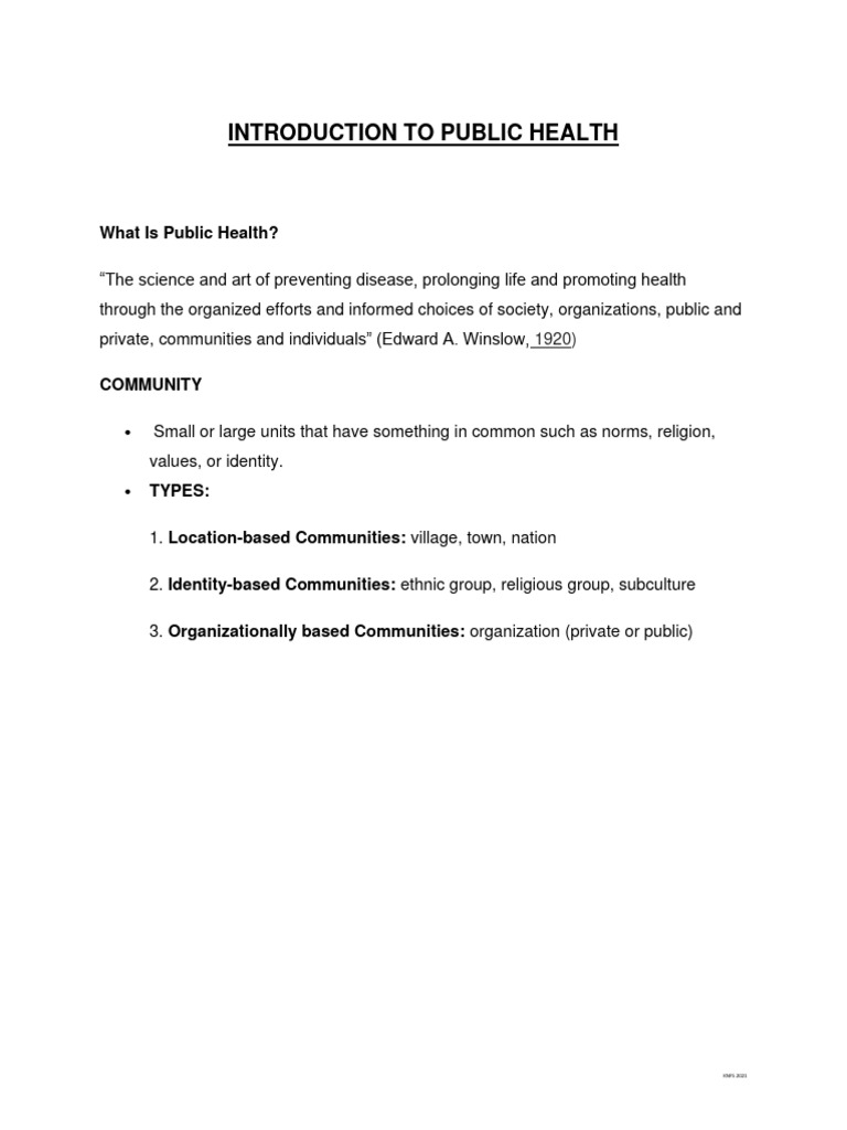 Introduction to public health notes autorecovered pdf preventive