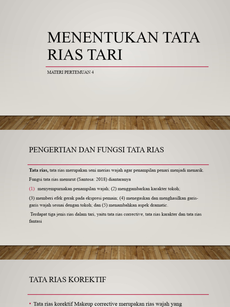 Jenis dan Fungsi Tata Rias Tari | PDF | Karier & Perkembangan | Seni ...