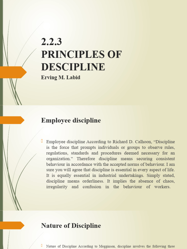 Principles of Descipline | PDF | Disciplines | Employment