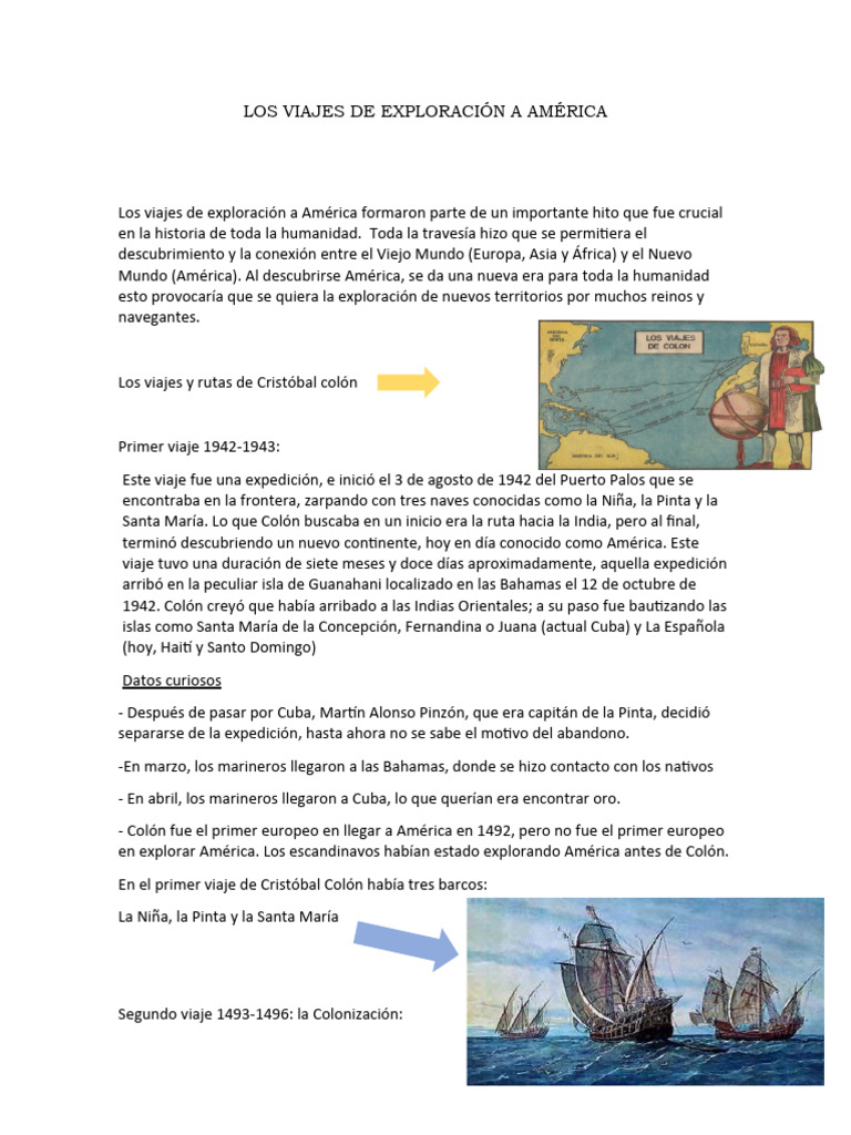 Viajes de Cristóbal Colón a América | PDF | Viajes de Cristóbal Colón ...