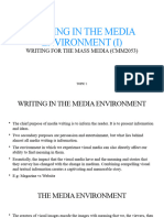 Writing in Media Environment, Topic.1