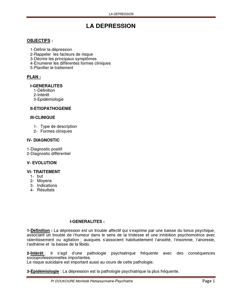 Comprendre la Dépression Symptômes et Traitements PDF Dépression