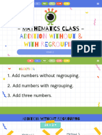 Mathematics WK 2 Addition Without & With Regrouping