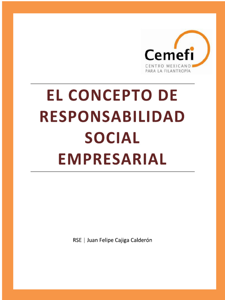 El Concepto de Responsabilidad Social Empresarial | PDF