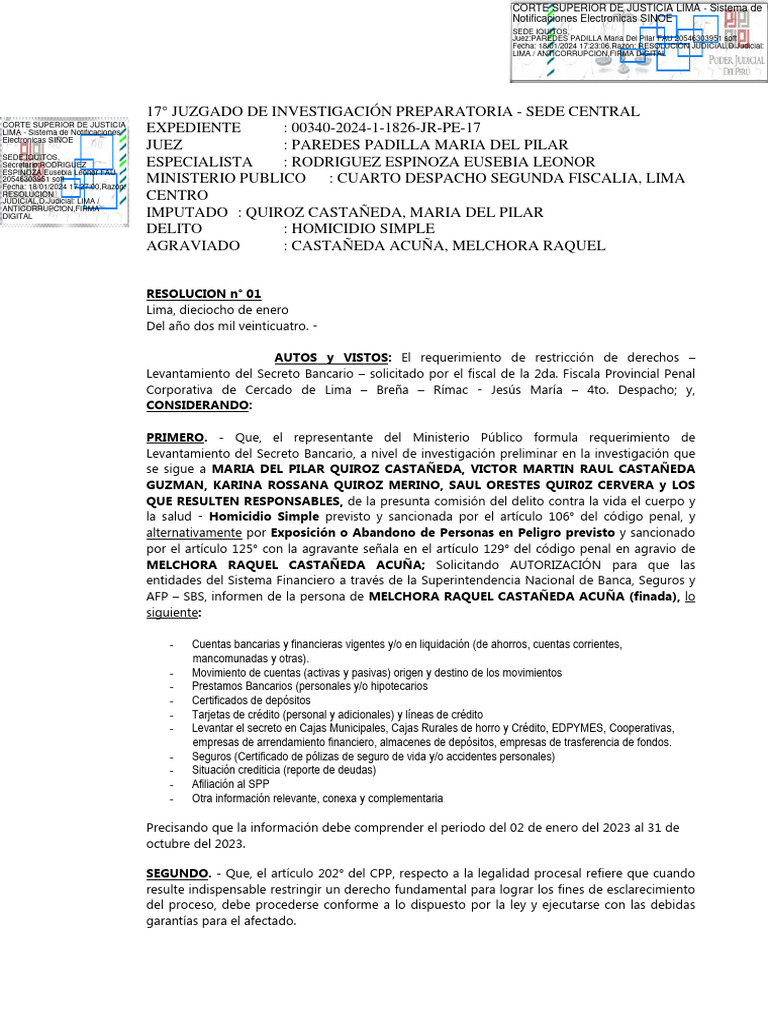 Exp. 00340-2024-1-1826-JR-PE-17 - Resolución - 13703-2024 | PDF