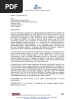 Carta de APDHE a la Sra. Ministra Asuntos Exteriores y Cooperación