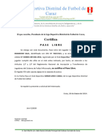 Certificación Pase Libre RIVERA ESPIRITU BRANDOM SAUL