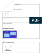 Revision Worksheet Phyics - Year 9