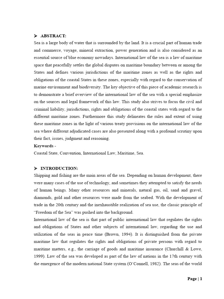 Public Int Law Pdf Territorial Waters United Nations Convention