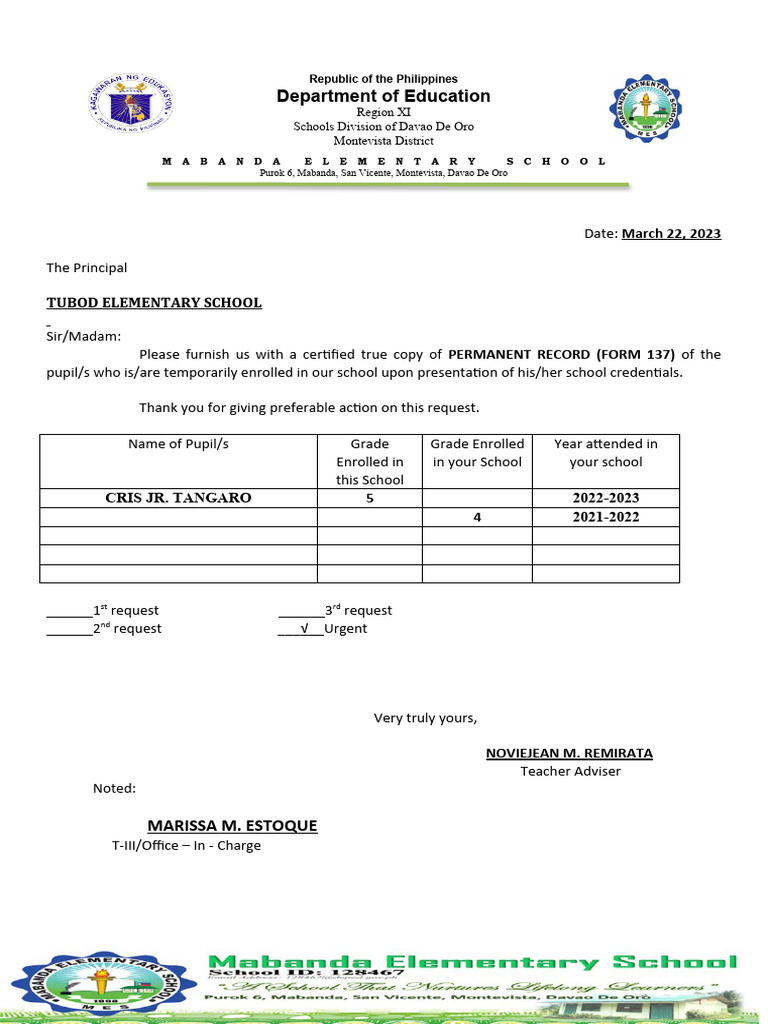 Request form 137 pdf philippines