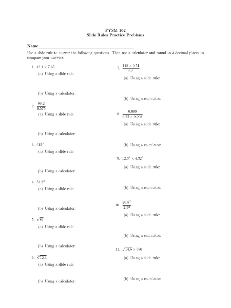Slide rule practice pdf tools computer engineering