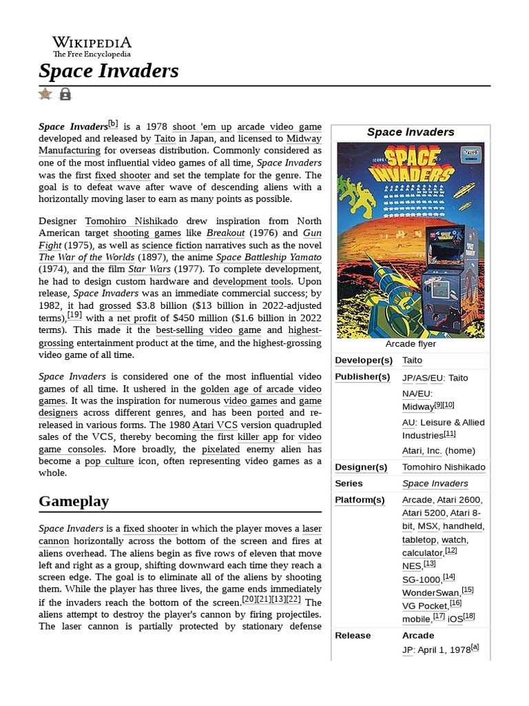 Space Invaders: 1978 Release Overview | PDF | Gaming | Video Games