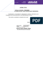 Aviso #01: EDITAL #001/2024 - PMB/SEMEC Processo Seletivo Simplificado para Contratação Temporária
