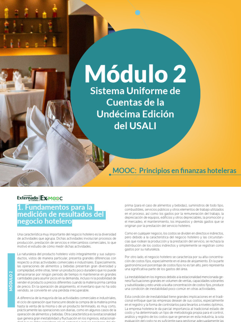 Fundamentos del USALI en Finanzas Hotelera | PDF | Hotel | Estado de ...