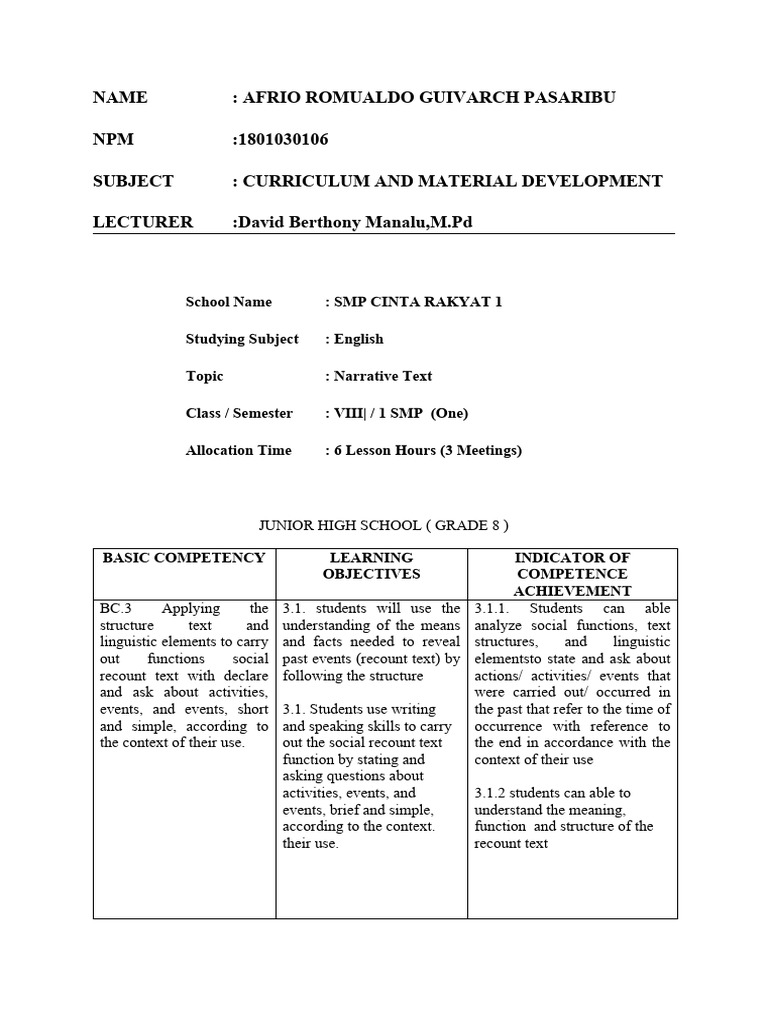 Formulate The LO & ICA - Mid Test - Afrio Pasaribu | PDF