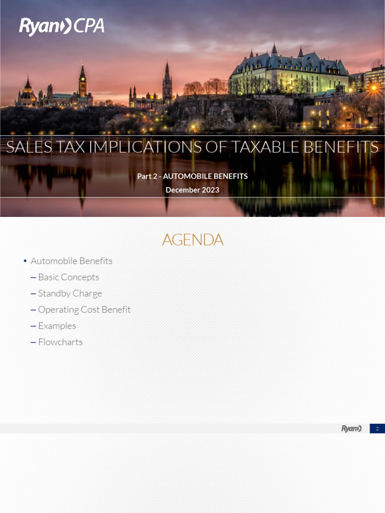 Taxable Benefits December 2023 Automobile Benefits Presentation