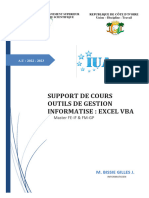 Support de Cours Outils de Gestion Informatise Excel Vba
