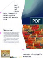 Vedanta Lanjigarh - Innovative Award For Tribal Art and Dhokra Art Projects For Its "Aajeevika" Initiative at The India CSR Awards 2019