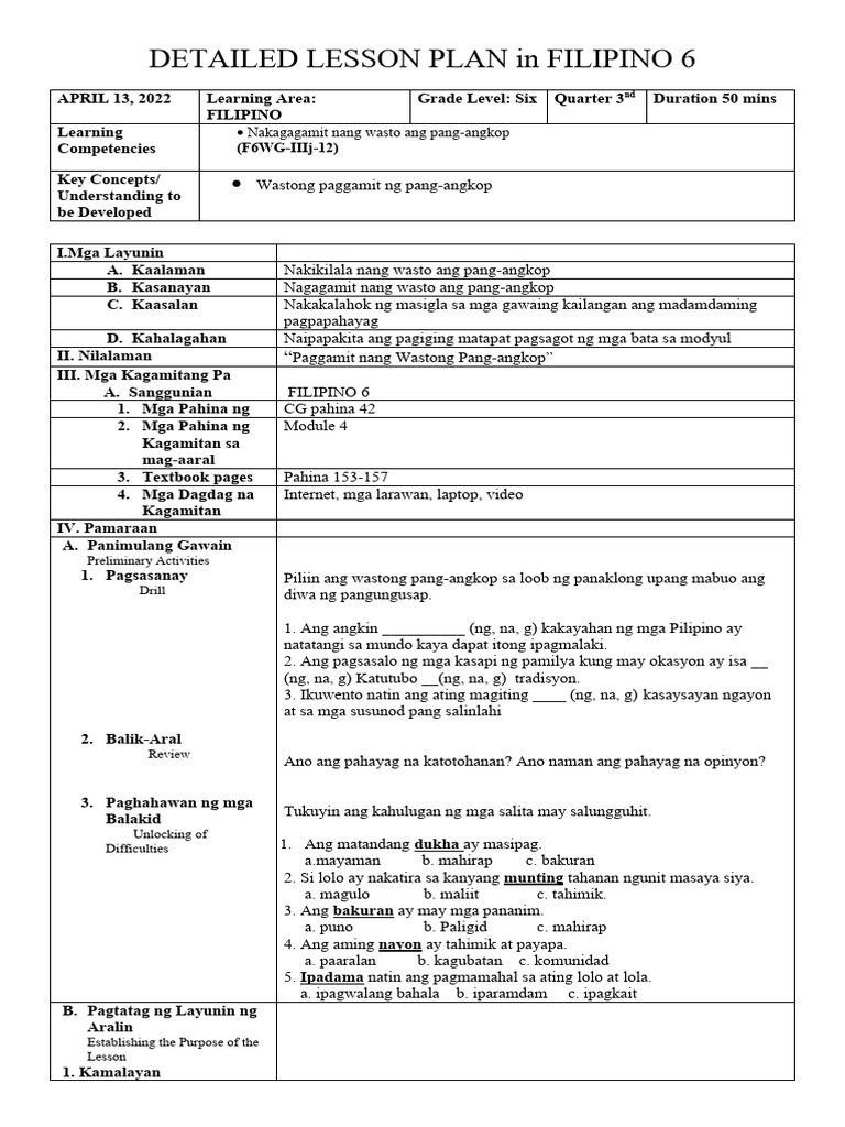 Lesson Plan Mes | PDF