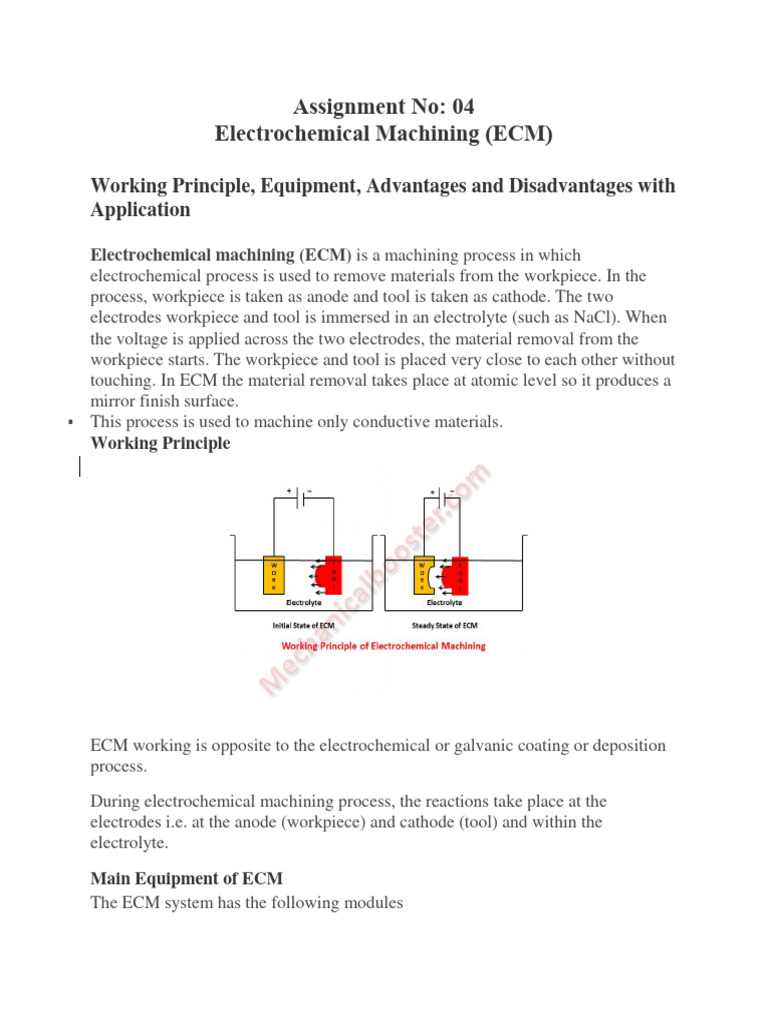 Overview of Electrochemical Machining | PDF | Electrochemistry | Machining