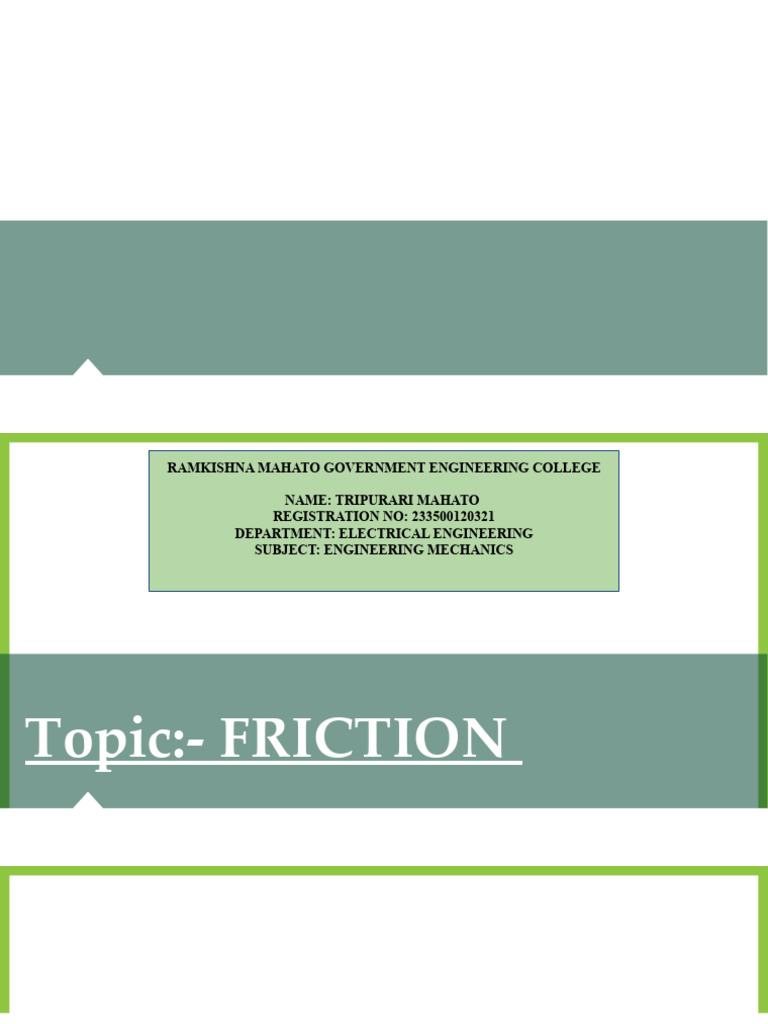Friction Pdf Friction Force