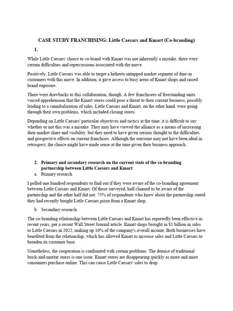 Case Study Franchising PDF Kmart Retail