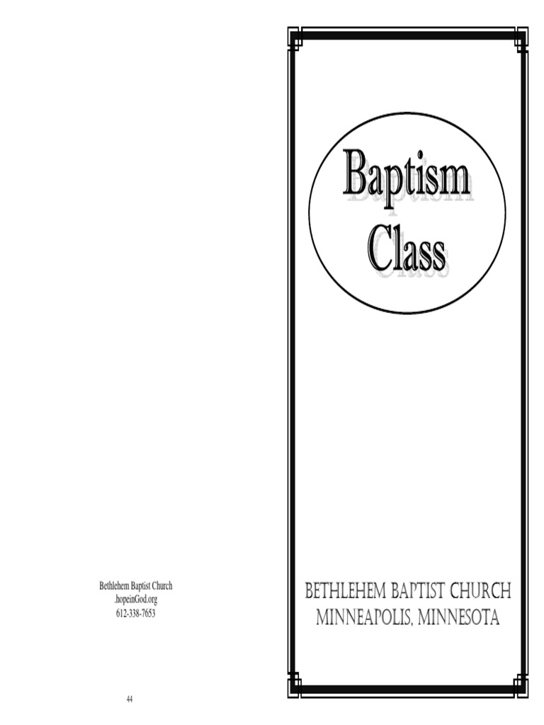 Baptism Class Workbook | PDF | Baptism | Jesus