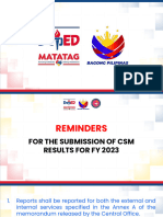 Reminders Submission of CSM Results Fy2023