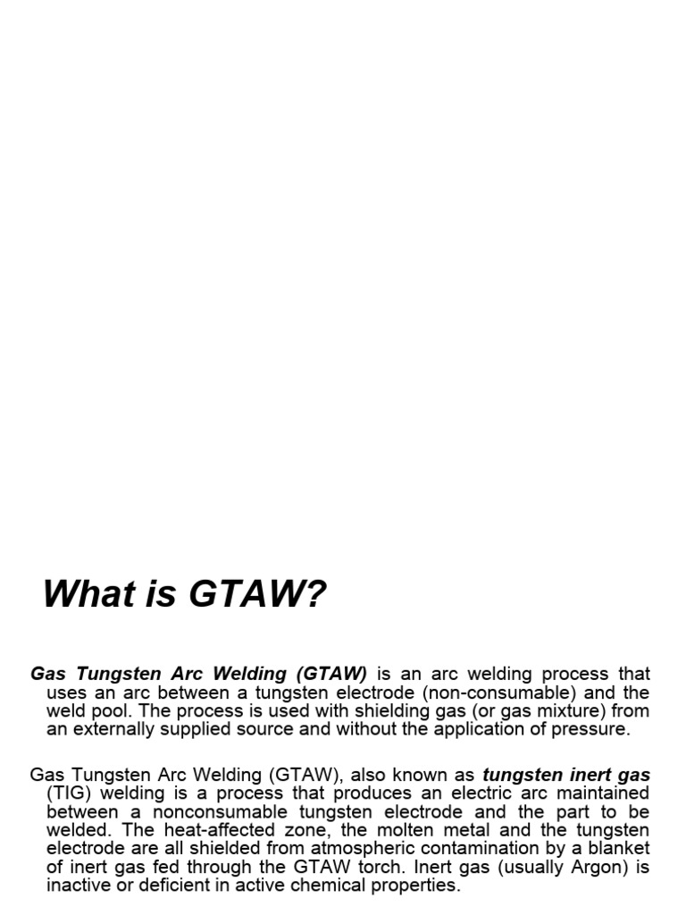 GTAW Presentation PDF Construction Welding