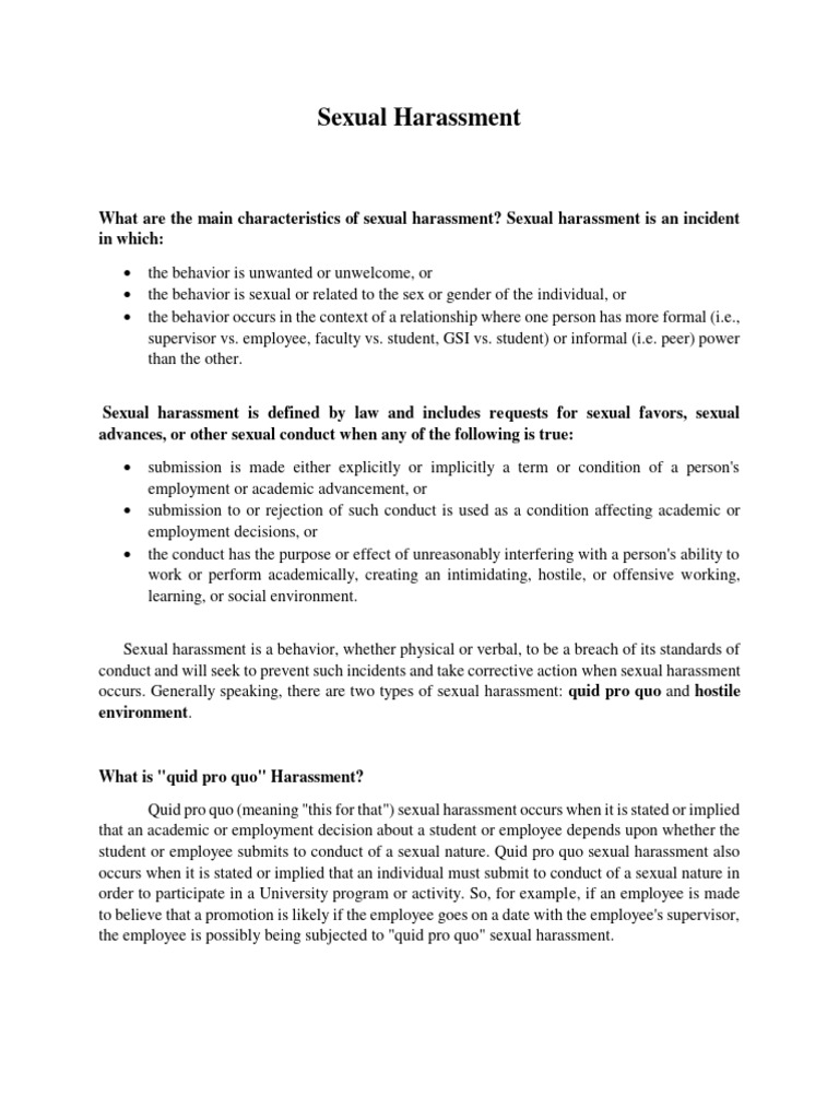 Understanding Sexual Harassment and Paraphilias | PDF | Sexual ...