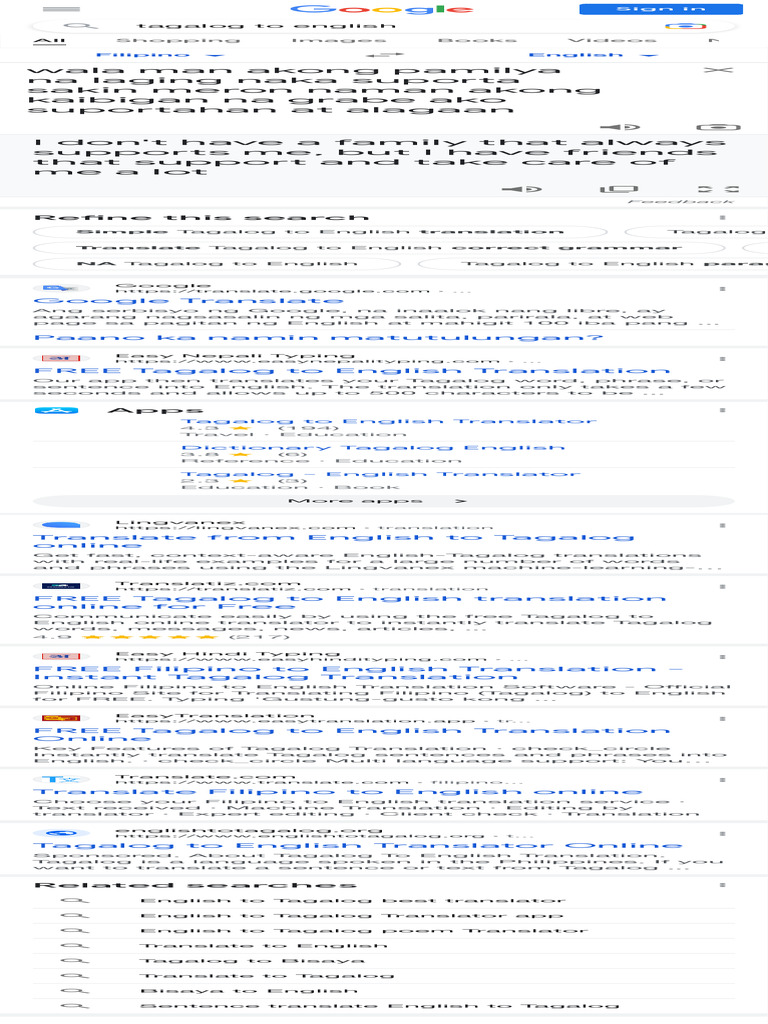 Tagalog to english google search pdf tagalog language english