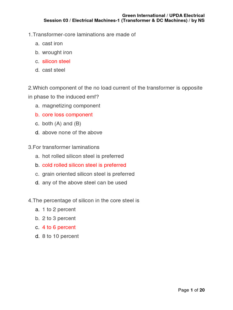 Electrical Machines: Transformers & DC Basics | PDF | Transformer ...