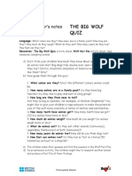 Teacher's Notes: The Big Wolf Quiz